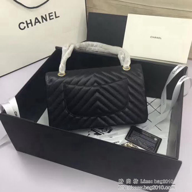 香奈兒CHANEL 升級版V線1112進口球紋皮單肩斜挎鏈條包 DSC1854